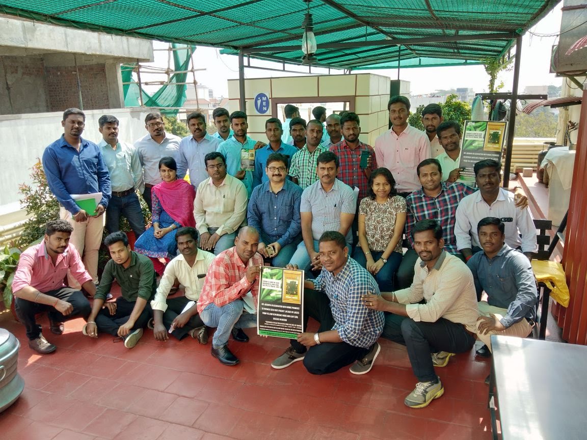 The Advanta vegetable crop team with Jaani campaign material in Tamil Nadu